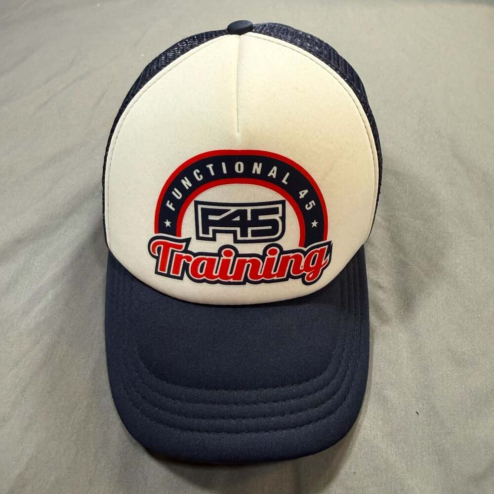 F45 Training Trucker Hat Cap Navy White Fitness Gym Attire